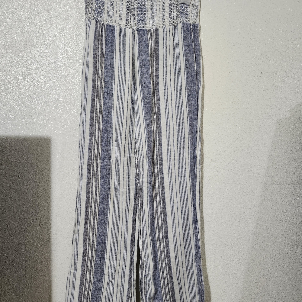 Indigo Rein Textured Blue and White Pants